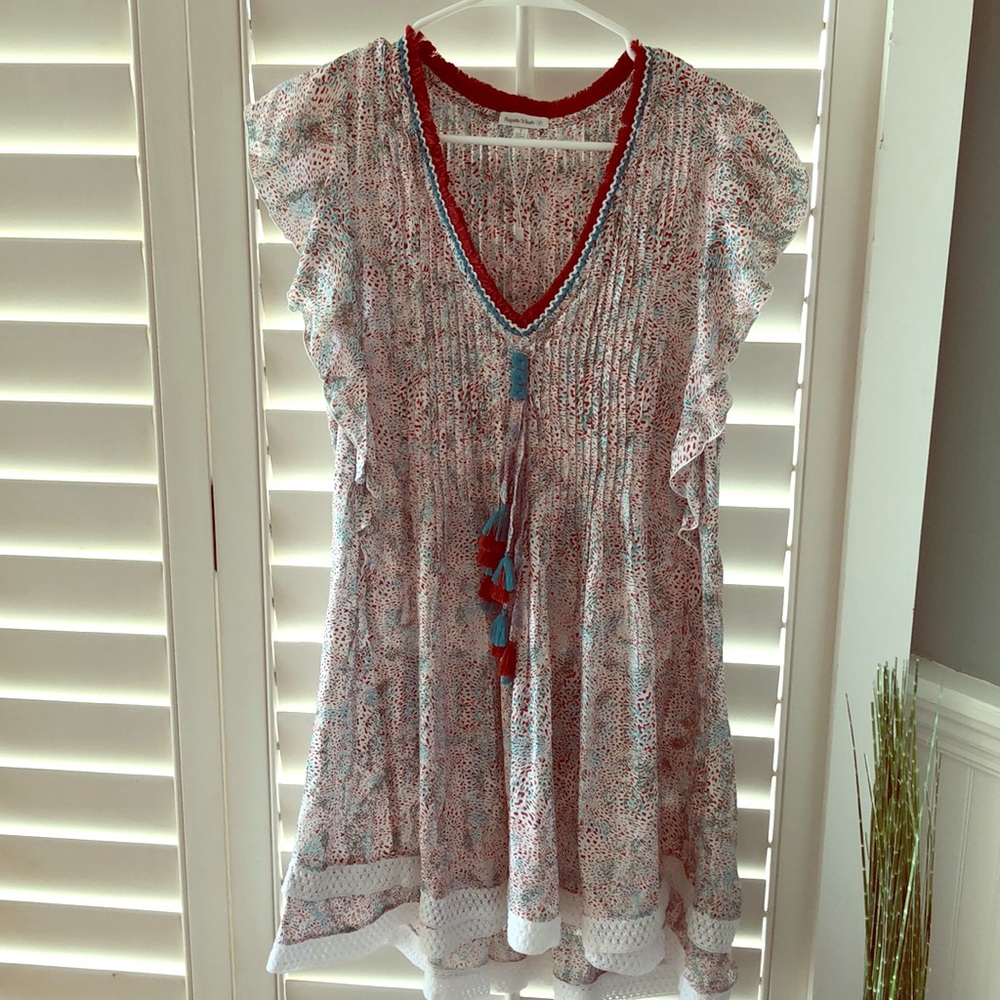 Poupette St. Barth Mila Lace Trimmed Mini Dress